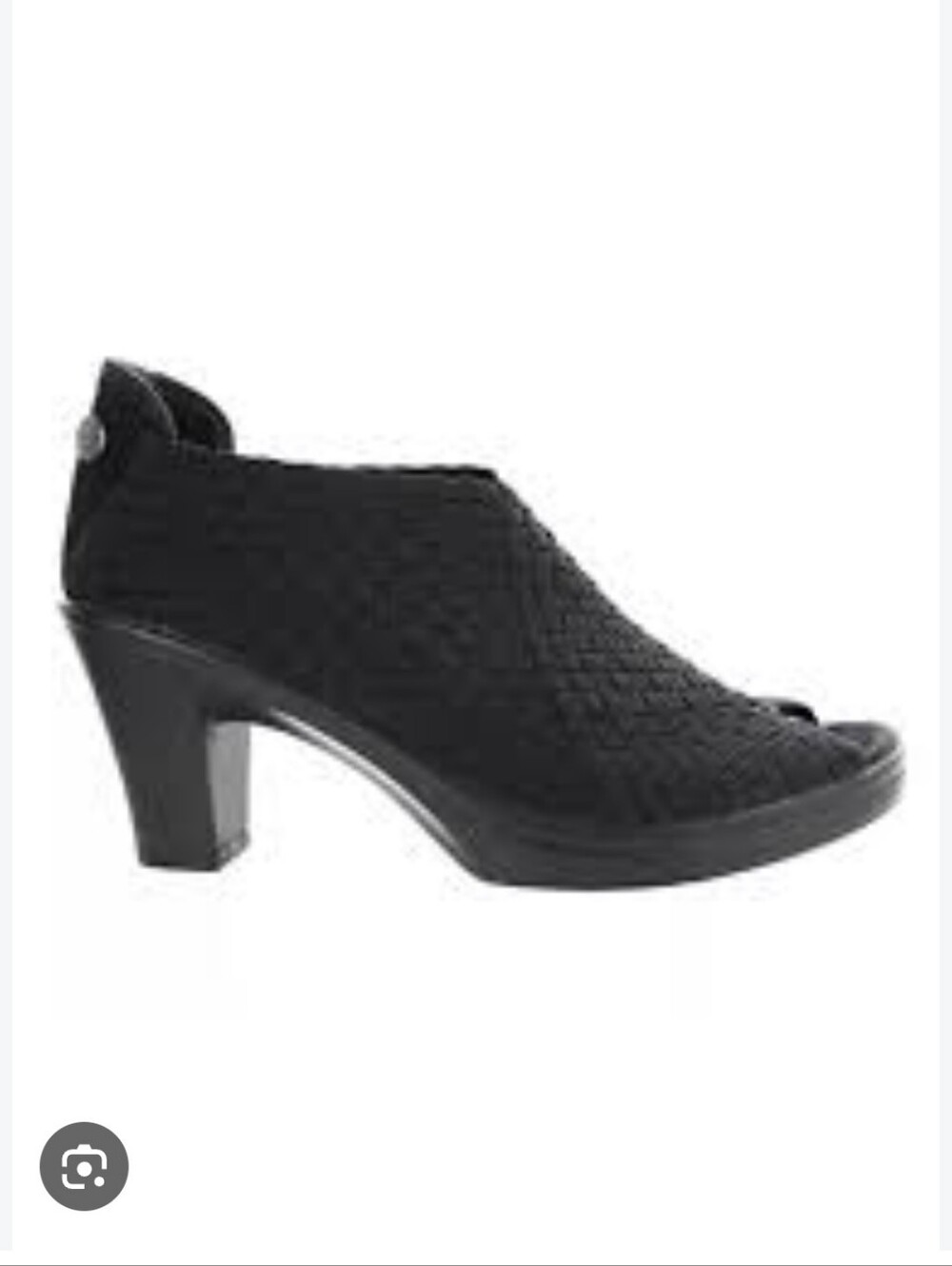Nwt Bernie Mev Claire Woven Peep-Toe Heels Bootie Wedding Black Comfort Shoes